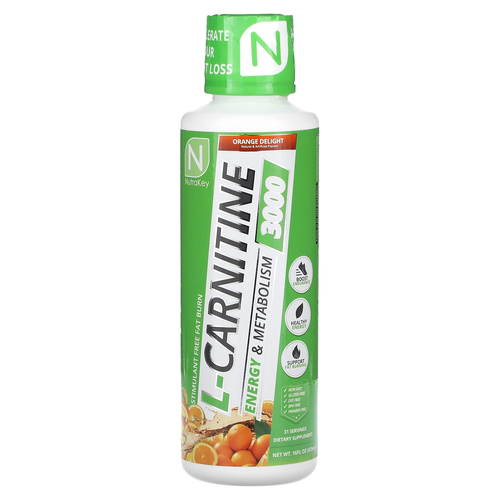 Nutrakey LCarnitine 3000, Orange Delight, 16 fl oz (473 ml)