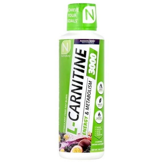 Nutrakey L-Carnitine 3000, Passion Berry, 31 Servings