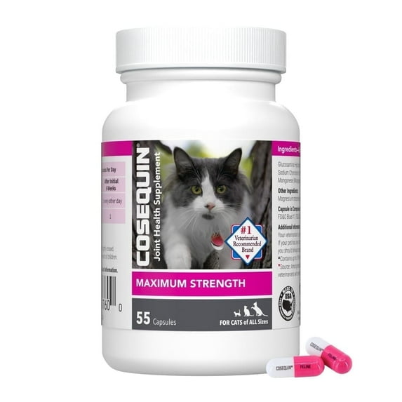 Nutramax Cosequin for Cats Joint Health Supplement, Contains Glucosamine for Cats, Plus Chondroitin, Supports Healthy Joints, Sprinkle Capsules, 55 Count