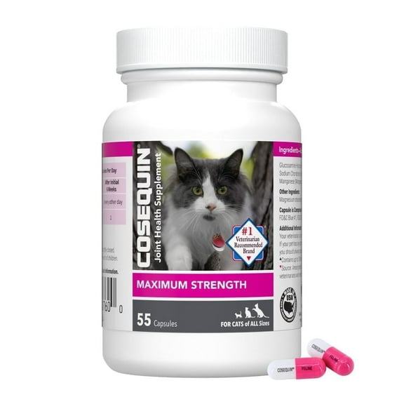 Nutramax Cosequin for Cats Joint Health Supplement, Contains Glucosamine for Cats, Plus Chondroitin, Supports Healthy Joints, Sprinkle Capsules, 55 Count