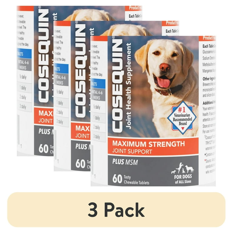 3 pack Nutramax Cosequin Maximum Strength Joint Health Supplement for Dogs 60 Chewable Tablets Walmart