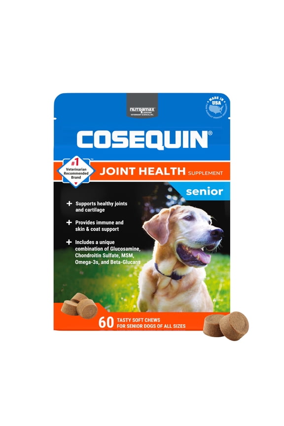 Nutramax Cosequin for Senior Dogs Joint Health Supplement, Soft Chews, 60 Count