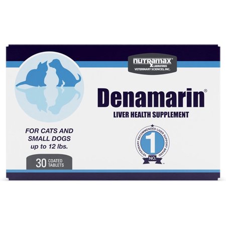 Nutramax Denamarin Liver Health Supplement for Small Dogs and Cats - with S-Adenosylmethionine (SAMe) and Silybin, 30 Blister Pack Tablets