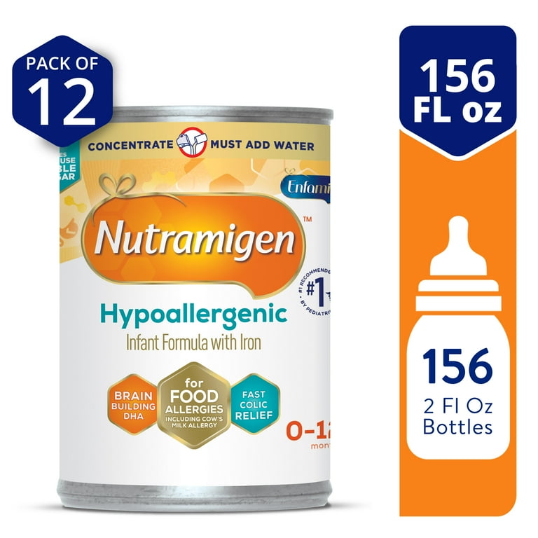 Nutramigen Hypoallergenic Concentrate Baby Formula, Colic Relief from Cow's Milk Allergy Starts in 24H, 13 Fl Oz Can, 12 Count - Walmart.com nutramigen-hypoallergenic-concentrate-baby-formula-colic-relief-from-cow-s-milk-allergy-starts-in-24h-13-fl-oz-can-12-count-walmart-com