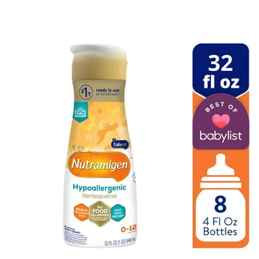 Nutramigen Hypoallergenic Liquid Baby Formula, Colic Relief from Cow's Milk Allergy Starts in 24H, 32 Fl Oz Bottle