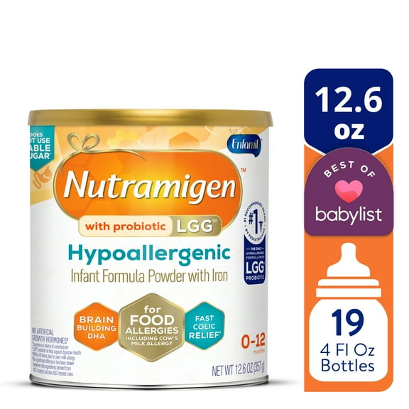 Nutramigen with Probiotic LGG Hypoallergenic Powder Baby Formula, 12.6 oz Can
