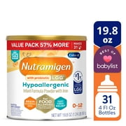 Nutramigen مع بروبيوتيك LGG مسحوق هيبوالرجينيك صيغة الطفل، 19.8 أوقية يمكن