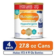 Nutramigen With Probiotic LGG Hypoallergenic Powder Baby Formula, 27.8 oz Can, 4 Count