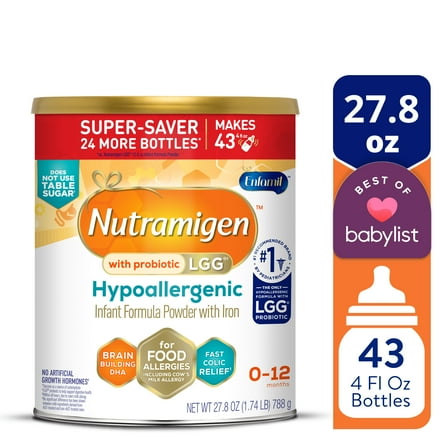 Nutramigen with Probiotic LGG Hypoallergenic Powder Baby Formula, 27.8 oz Can