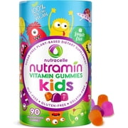 Nutracelle NUTRAMIN Sugar-Free, Allergen-Free 100% Vegan Gummy Multivitamins for Kids - Great Tasting Natural Gummies Your Kids Will Love - 90 Count Bottle