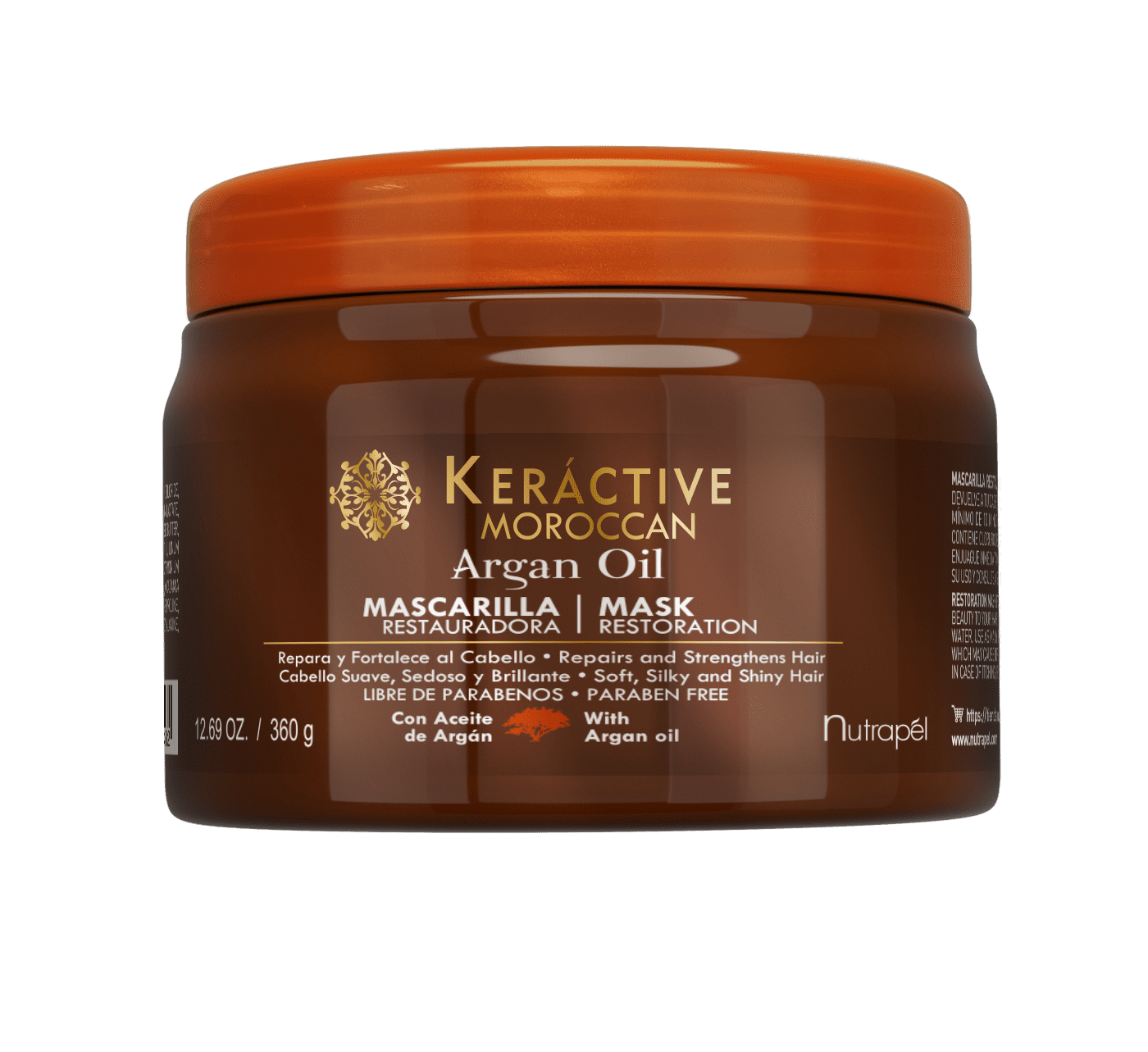 Nutrapel KERÁCTIVE MOROCCAN 12.69 oz. Restorative Mask for over-proccesed hair and Color Care Treatment