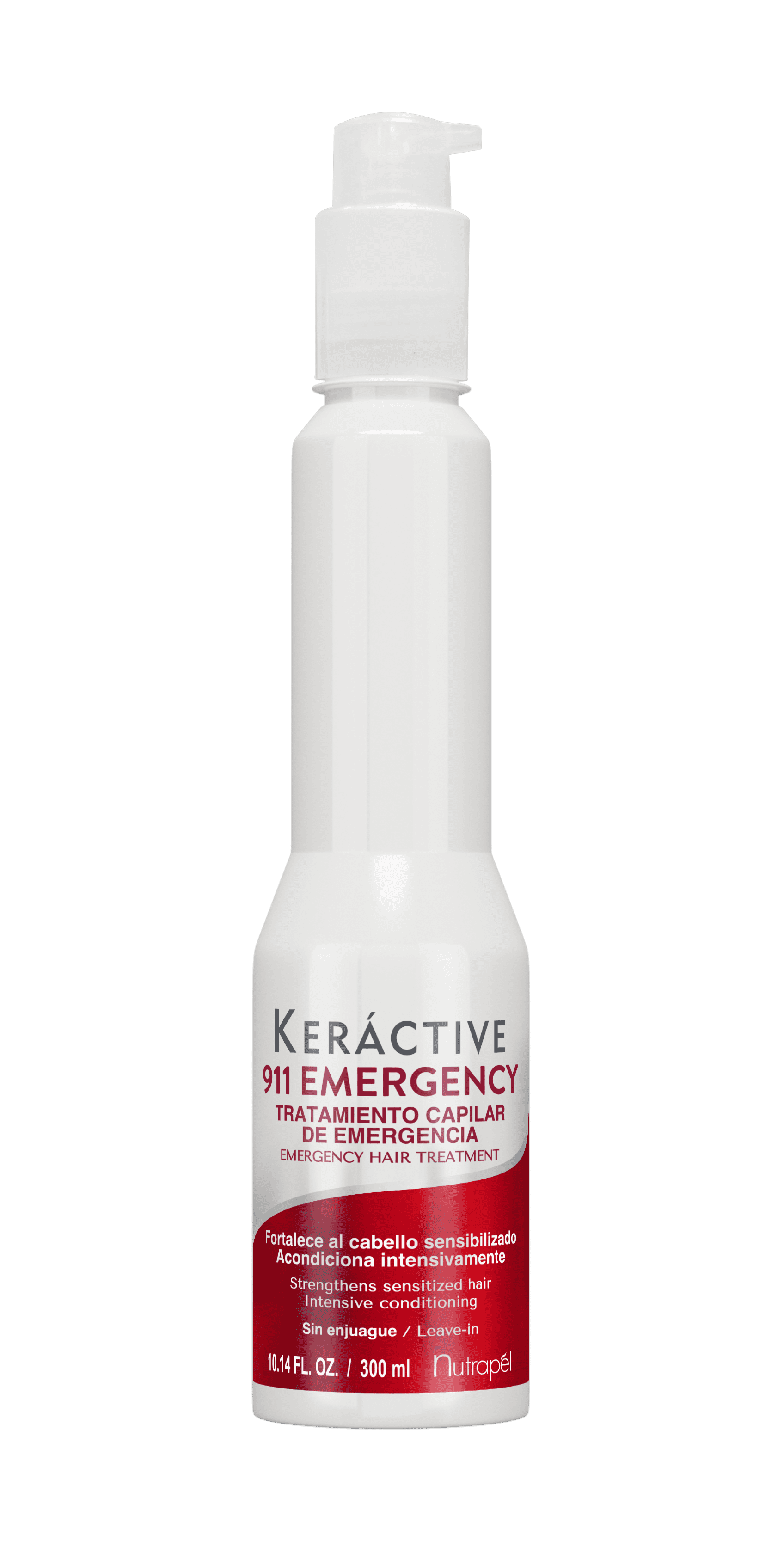 Nutrapel KERACTIVE 911 EMERGENCY HAIR TREATMENT 10.14 FL.OZ. Leave-in conditioner for all hair types. Enriched with Macadamia Oil.