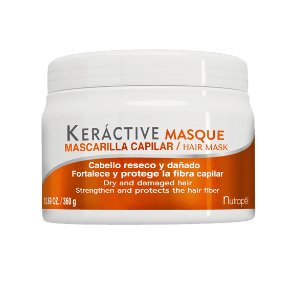 Nutrapel KERACTIVE MASQUE HAIR MASK DRY AND DAMAGED HAIR 12.69 oz. Intensive Deep Treatment for instant strengthening.
