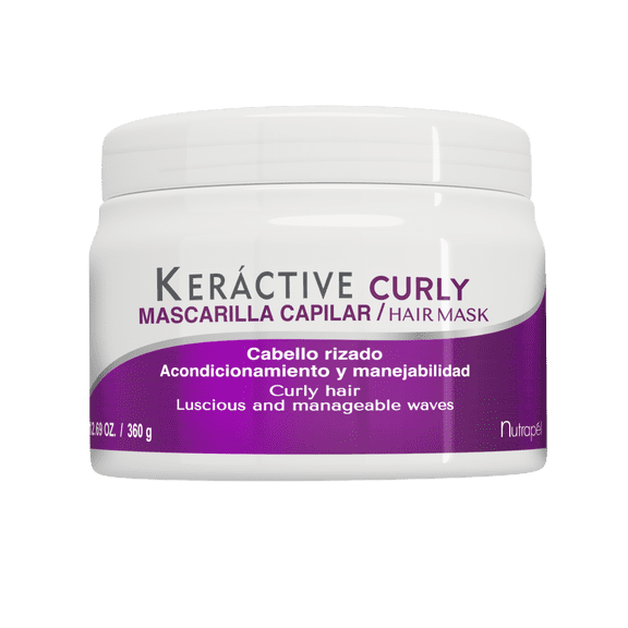Nutrapel Keractive Curly Mask Deep Hydration Curl Treatment 360 g | Defines Curls, Boosts Elasticity & Controls Frizz - for Curly and Wavy Hair