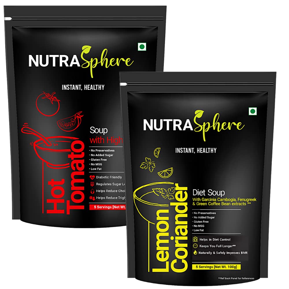 Nutrasphere Diet Lemon Coriander, Tomato Soup Packets Combo. Diet