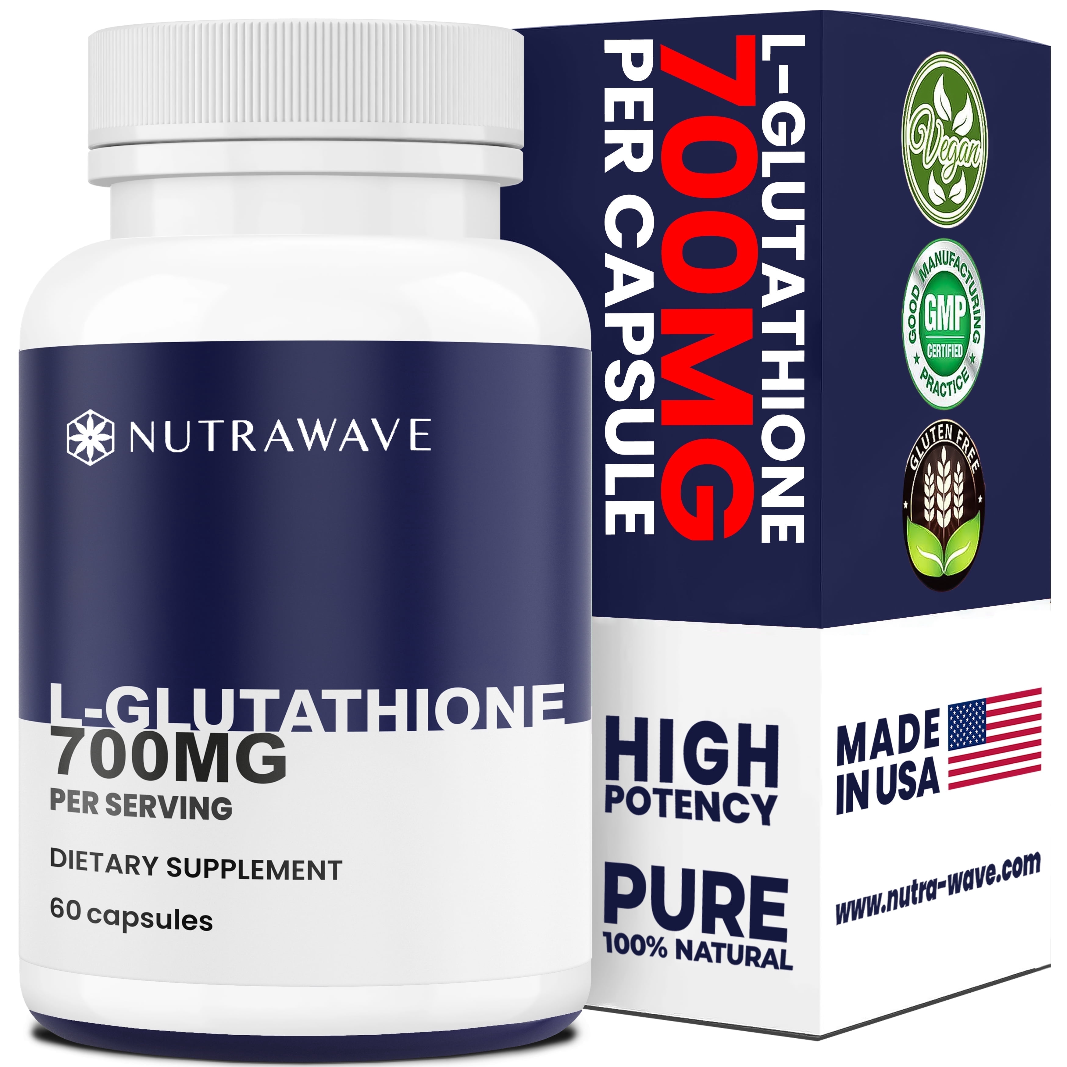Vitamins With Herbadiet L-Glutathione 500mg Capsules - Reduced Free Form,  Skin Whitening & Antioxidant Glutathione Amazon