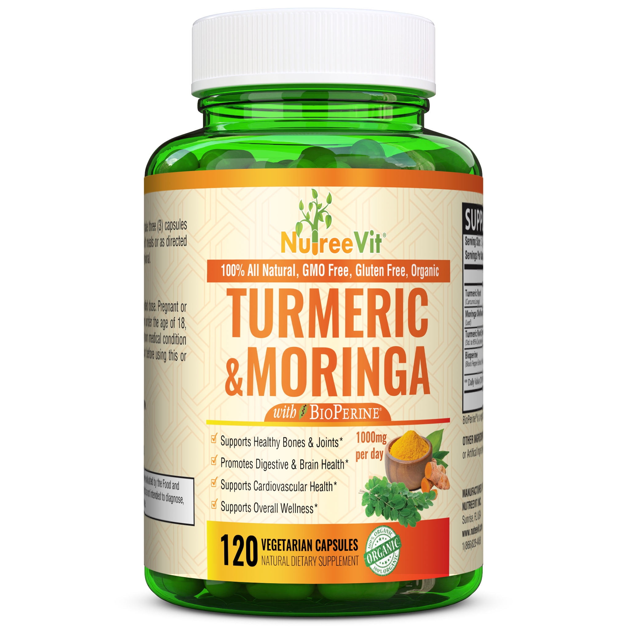 Nutreevit 100 Organic Turmeric Curcumin with Moringa Oleifera and