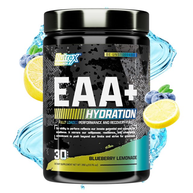 Nutrex EAA+ Hydration Muscle Building Workout Blueberry Lemonade Flavor