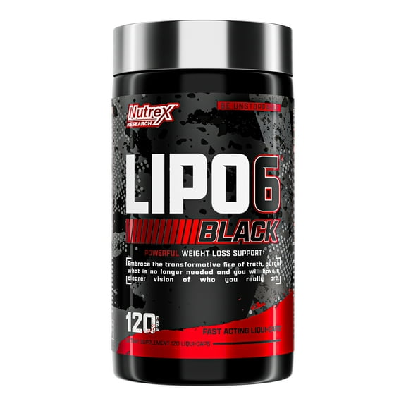 Nutrex Lipo-6 Black Fat Burner, Energy and Appetite Control 120 Capsules