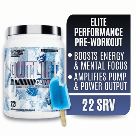 Nutrex Research Outlift Clinically Dosed Pre Workout Powder with Creatine, 8G Citrulline, BCAA - Energy, Performance, Pump Preworkout Supplement for Men & Women (22 Servings, Frost Bite)