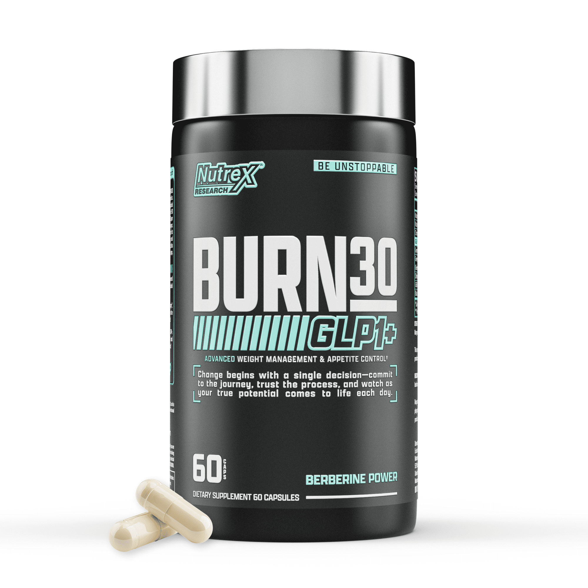 Nutrex Research BURN30 GLP1+ Fat Burner | Super Berberine Chromium Picolinate Weight Management Support