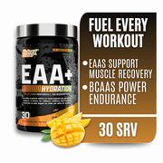 Nutrex Research EAA Hydration | EAAs + BCAA Powder | Muscle Recovery, Strength, Endurance | 8G Essential Amino Acids + Electrolytes | Mango Time