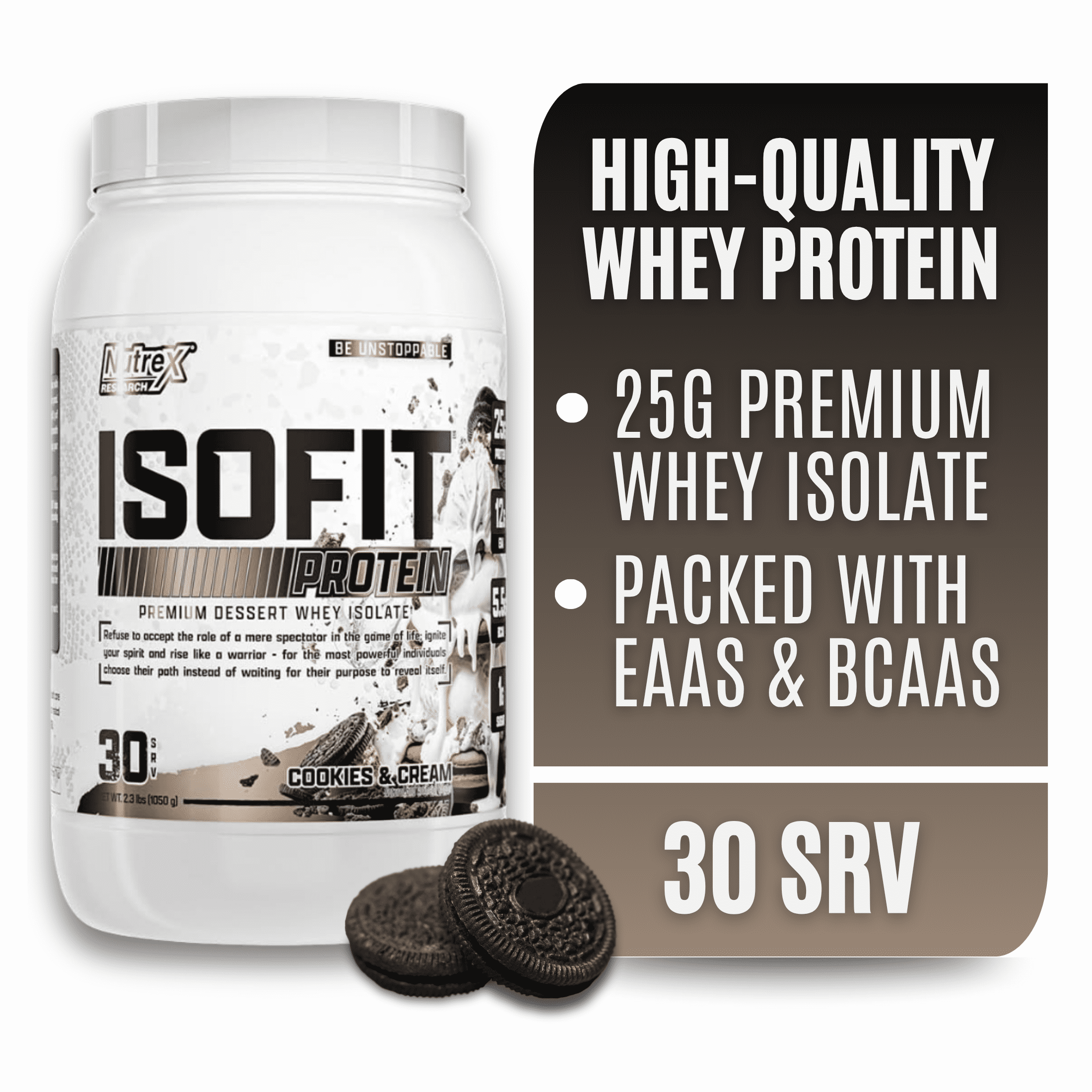 Nutrex Research IsoFit Cookies and Cream – 100% Whey Protein