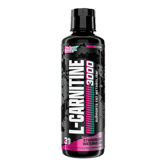 Nutrex Research Liquid L-Carnitine 3000 Strawberry Watermelon Fat Metabolism Energy Support Drink 31 Servings