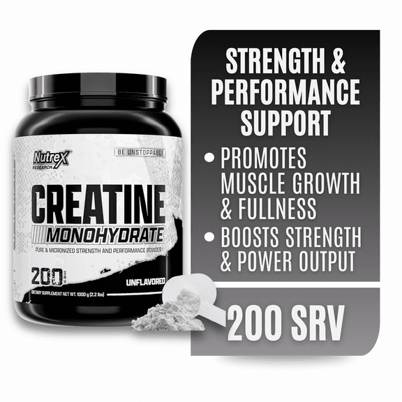 Nutrex Research Micronized Creatine Monohydrate Powder - 200 Servings (1KG)