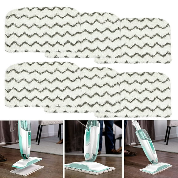 Nutrexl 6pcs Replacement Steam Mop Pads for Shark S1000 Series, Washable and Reusable, Ideal for All Sealed Hard Surfaces, High-Quality Microfiber for Effective Cleaning Without Scratching