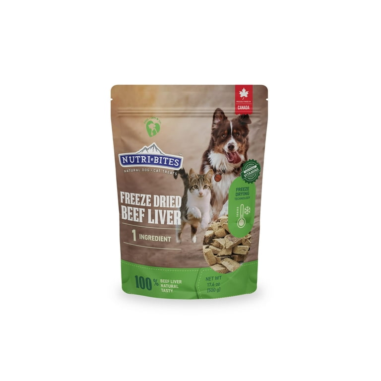 Nutri Bites Liver Treats for Dogs Cats High Protein Freeze Dried Beef Liver Snacks Single Ingredient No Additives Perfect for Training Sensitive Diets Value Bulk Pack 17.6 oz Walmart