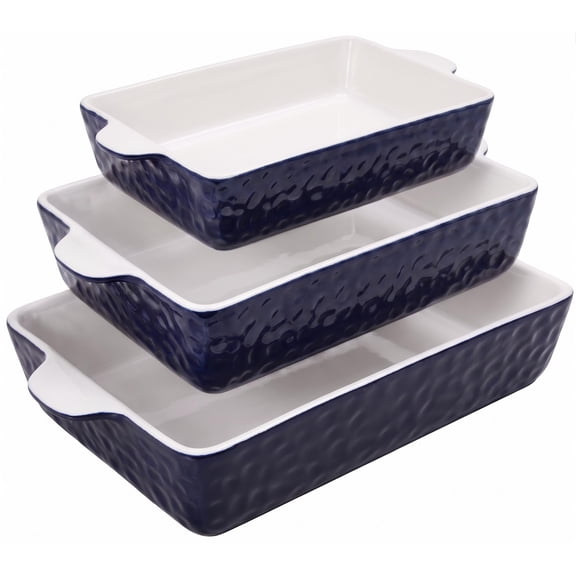 Nutri Chef 3-Piece Nonstick Ceramic Bakeware PFOA PFOS PTFE Tray Set W/Odor-Free Ceramic