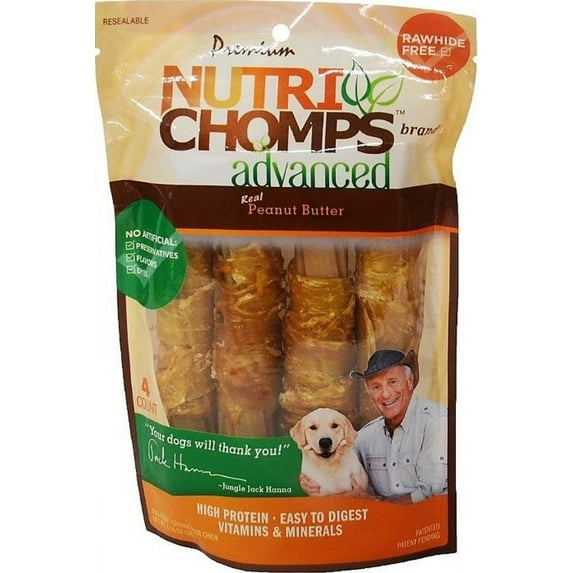Nutri Chomps Advanced Twists Dog Treat Peanut Butter