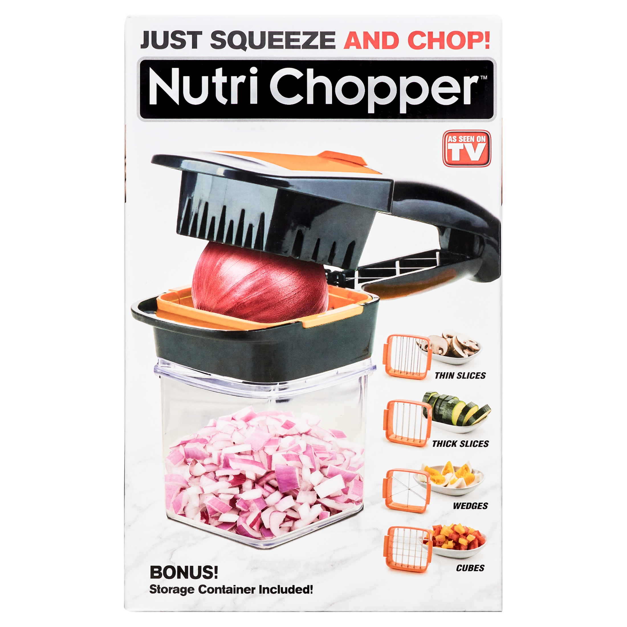 Nutri Chopper Vegetable Slicer that Chops, Cubes and Wedges, Multi-purpose Food Chopper with Stainless Steel Blades, As Seen on TV - image 1 of 15