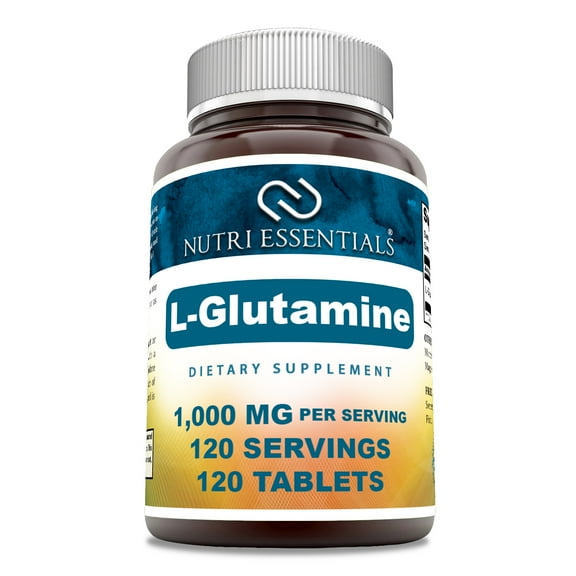 Nutri Essentials L-Glutamine 1000mg 120 Tablets | Amino Acid Supplement for Men & Women | Non-GMO | Gluten Free | Made in USA