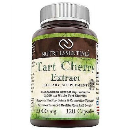 Nutri Essentials Tart Cherry Extract - 2000 Mg, 120 Capsules - Anti-oxidant Properties - Supports Healthy Joints & Connective Tissues - Promotes Balanced Healthy Acid Levels