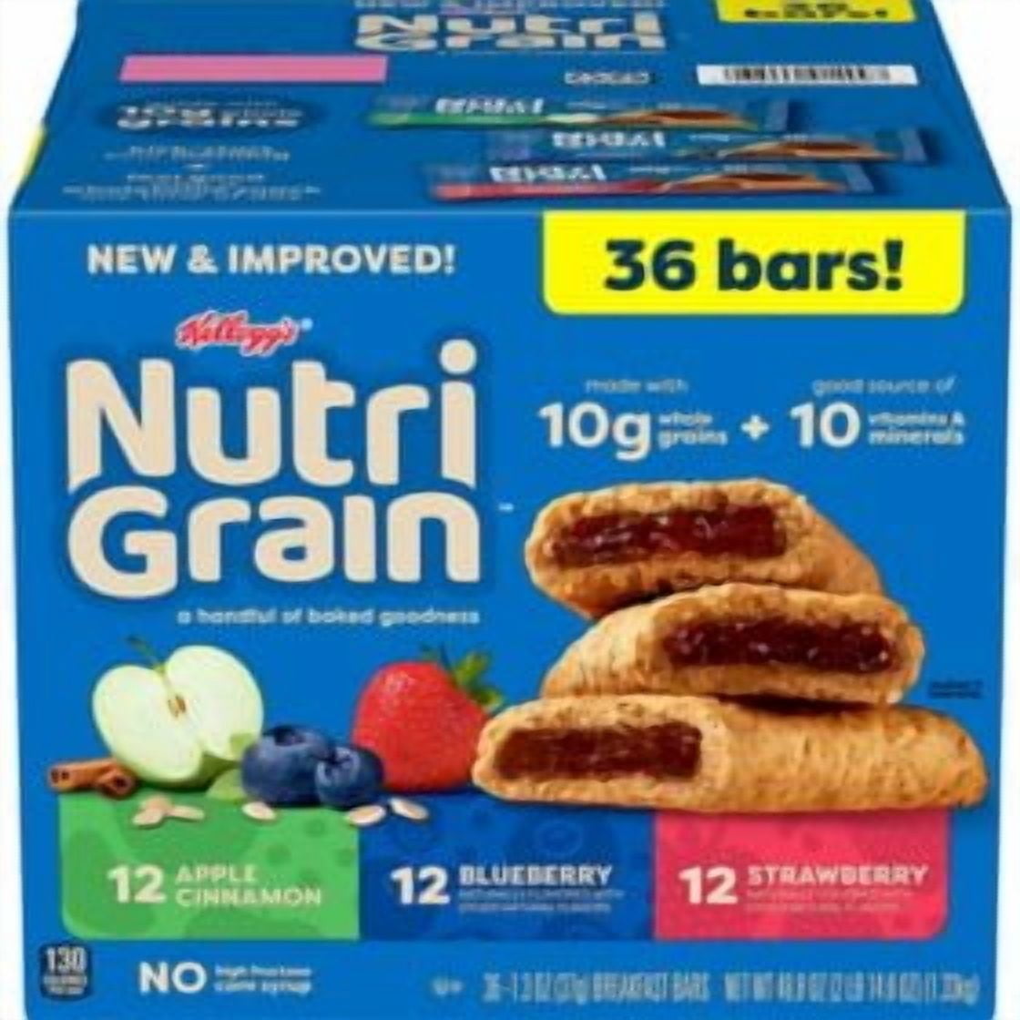 Nutri-Grain Bars Variety Pack, 1.3 oz., 36 pk. Pack of 2