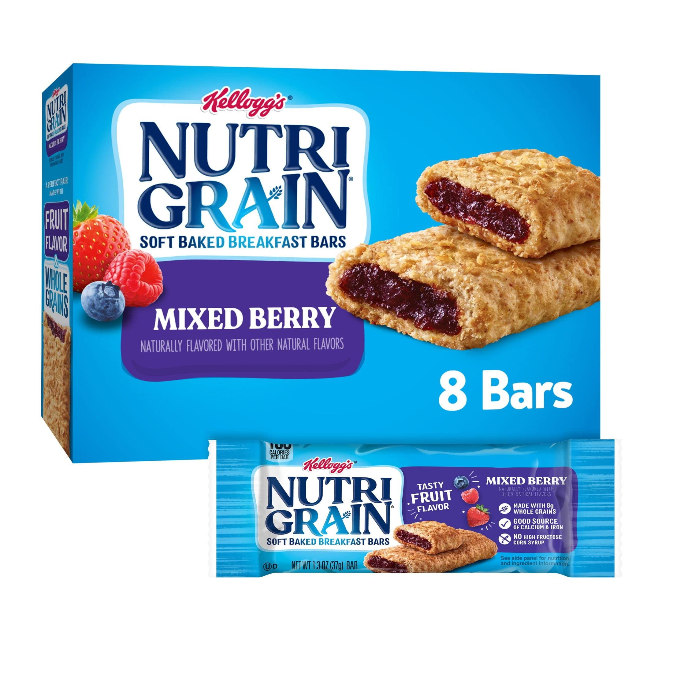 Nutri-Grain Mixed Berry Chewy Soft Baked Breakfast Bars (Pack of 4)