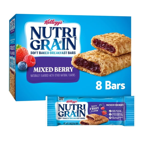 Nutri-Grain Mixed Berry Chewy Soft Baked Breakfast Bars (Pack of 4)