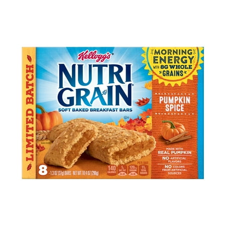 (3 pack) (3 Pack) Kellogg Nutri-grain Cereal Bars Pumpkin Spice 10.4oz