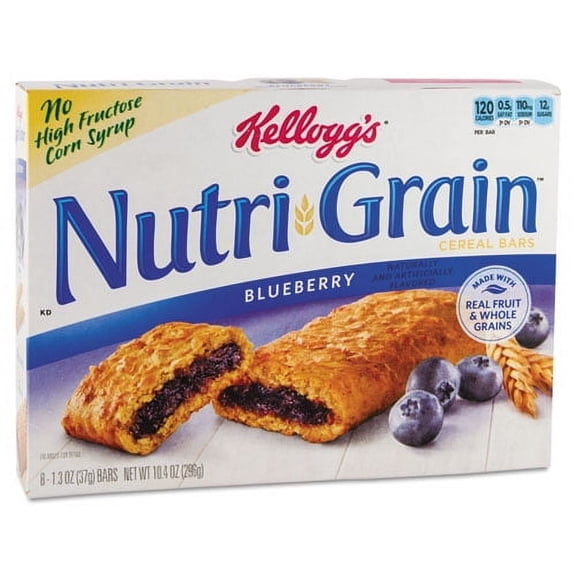 "Nutri-Grain Soft Baked Breakfast Bars, Blueberry, Indv Wrapped 1.3 Oz Bar, 16/box | Bundle of 10 Boxes"