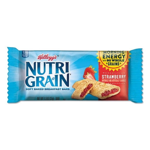 "Nutri-Grain Soft Baked Breakfast Bars, Strawberry, Indv Wrapped 1.3 Oz Bar, 16/box | Bundle of 10 Boxes"