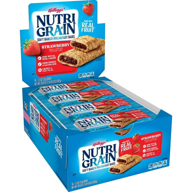 Nutri-Grain Soft Baked Breakfast Bars, Strawberry, Indv Wrapped 1.3 oz Bar, 16/Box Nutri-Grain Soft Baked Breakfast Bars, Strawberry, Indv Wrapped 1.3 oz Bar, 16/Box