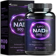 Nutri Nation Liposomal NAD 500mg Nicotinamide Adenine Dinucleotide Supplement Anti-Aging and Cell Regeneration 60 Capsules