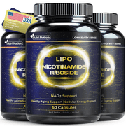 Nutri Nation Liposomal Nicotinamide Riboside 500 mg NAD+ Precursor Capsules, 180 Count 3 x 60, Cellular Energy & Healthy Aging Support