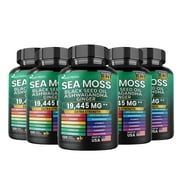 Nutri Nation Sea Moss with Ashwagandha 16 in 1,  120 Capsules 5 Bottles