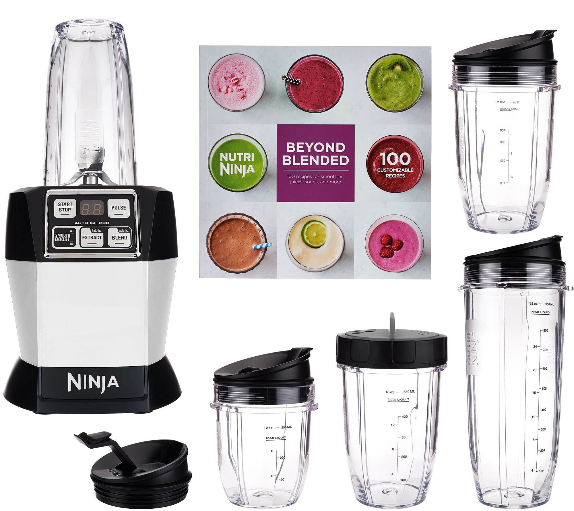 Nutri Ninja Auto iQ Pro Complete Blender 5 To Go Cups & 4 Lids