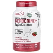 Nutri Organic Berberine+ Ceylon Cinnamon, 120 Organic Capsules