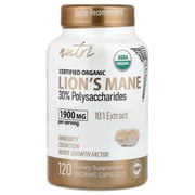 Nutri Organic Lions Mane, 120 Organic Capsules 633 mg per Capsule