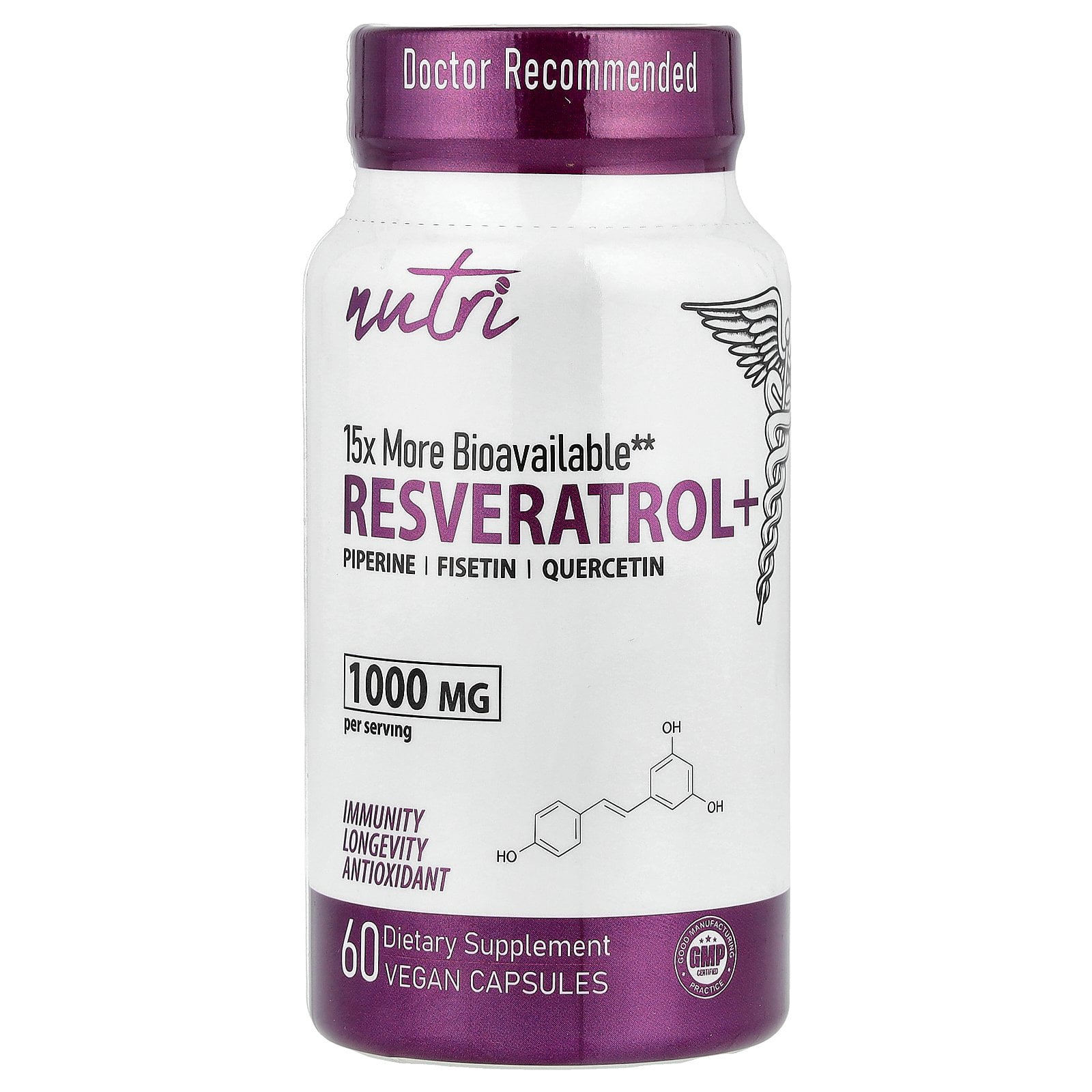 Nutri Resveratrol+, 60 Vegan Capsules